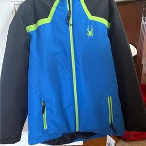 Spyder Boys Blue and Green Flyte Jacket NWT
